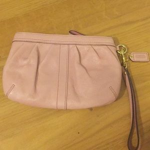 Pink coach wrist bag